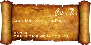 Csontos Krisztofer névjegykártya